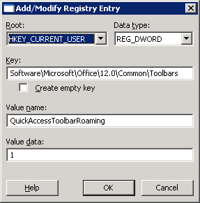 Add/Modify Registry Entry